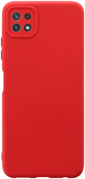 Samsung Galaxy A22 5G (SM-A226B) szilikon tok kameravédővel matt piros