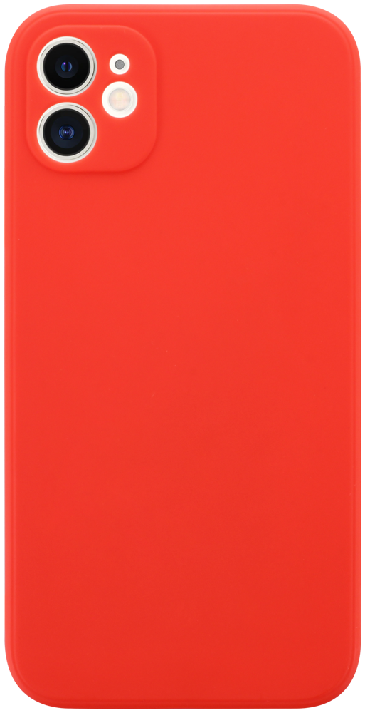 Apple iPhone 11 szilikon tok kameravédővel matt piros