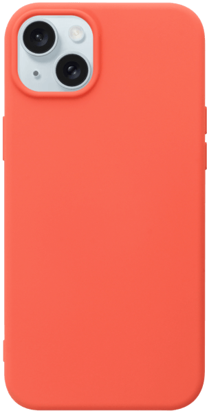 Apple iPhone 15 Plus szilikon tok kameravédővel matt barackszínű