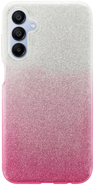 Samsung Galaxy A15 (SM-A155F) szilikon tok csillogó hátlap rózsaszín/ezüst