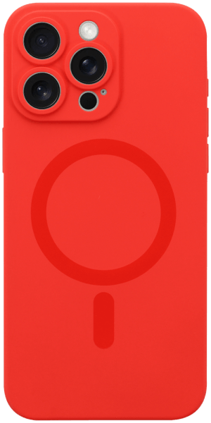Apple iPhone 15 Pro Max szilikon tok gyári MagSafe kameravédővel piros