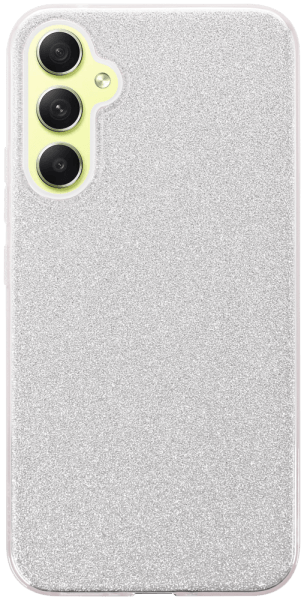 Samsung Galaxy A34 (SM-A346B) szilikon tok kivehető ezüst csillámporos réteg átlátszó