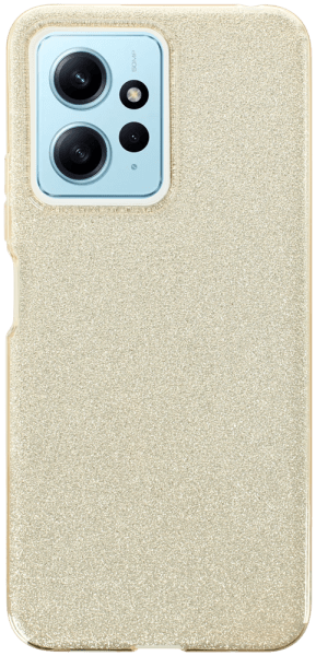 Xiaomi Redmi Note 12 4G szilikon tok kivehető ezüst csillámporos réteg halvány sárga