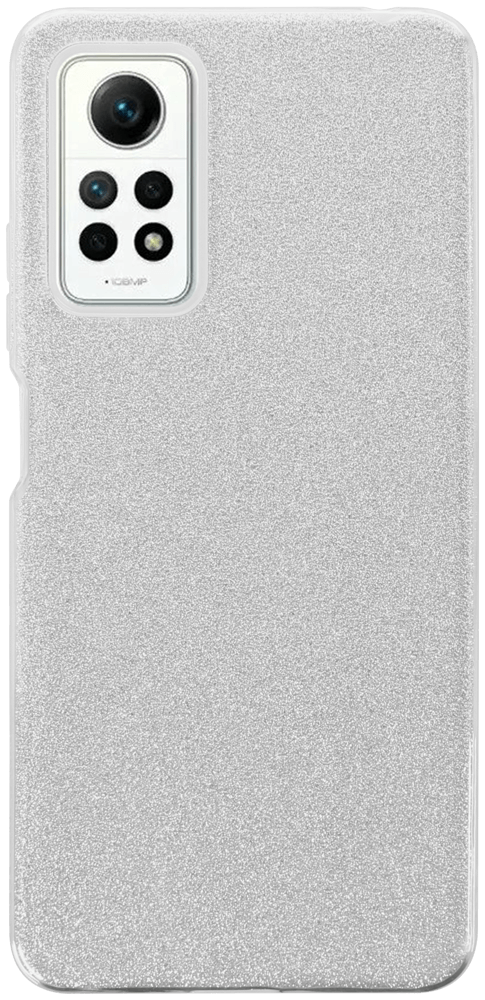 Xiaomi Redmi Note 12 Pro 4G szilikon tok kivehető ezüst csillámporos réteg átlátszó