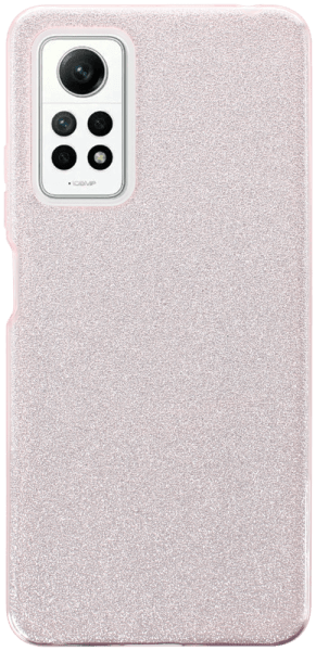 Xiaomi Redmi Note 12 Pro 4G szilikon tok kivehető ezüst csillámporos réteg halvány rózsaszín
