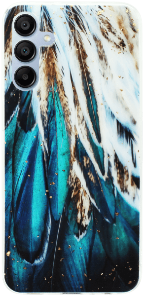 Samsung Galaxy A15 (SM-A155F) kemény hátlap Gold Glam Feathers