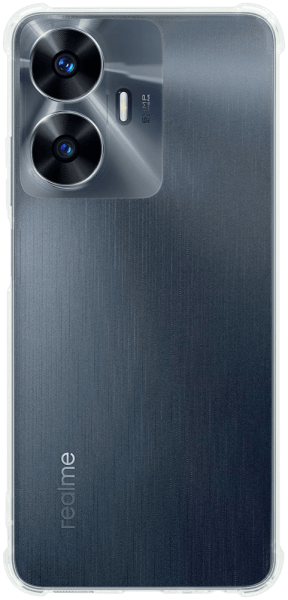 Realme C55 szilikon tok közepesen ütésálló légpárnás sarok kameravédővel átlátszó