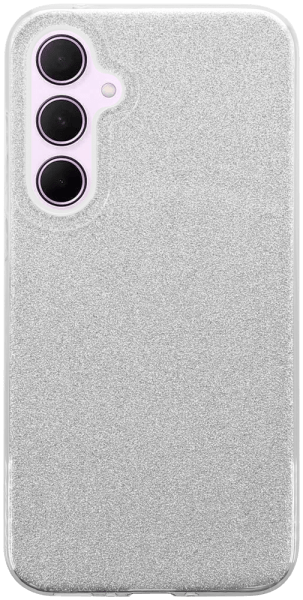 Samsung Galaxy A35 5G (SM-A356B) szilikon tok kivehető ezüst csillámporos réteg átlátszó