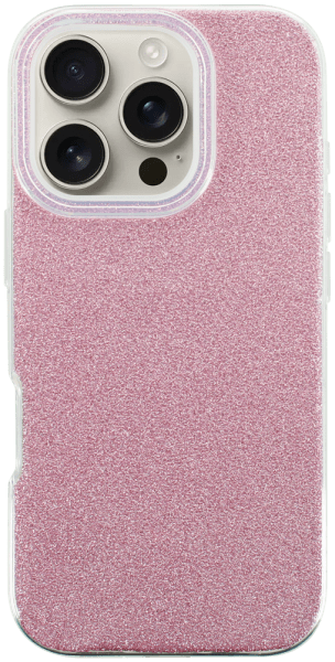 Apple iPhone 16 Pro szilikon tok csillogó hátlap rózsaszín