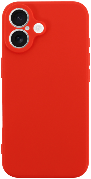Apple iPhone 16 szilikon tok kameravédővel matt piros