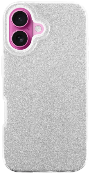 Apple iPhone 16 szilikon tok csillogó hátlap ezüst