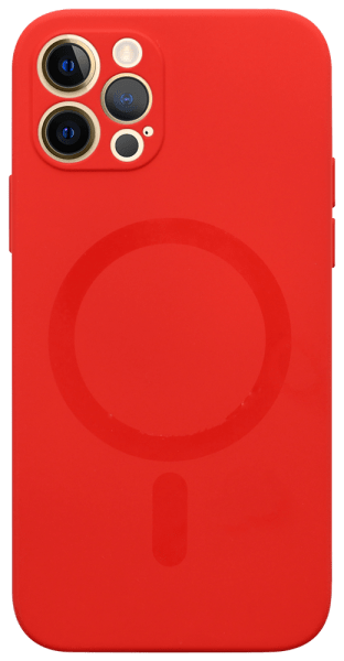 Apple iPhone 12 Pro szilikon tok gyári MagSafe kameravédővel piros