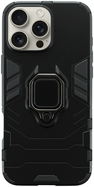 Apple iPhone 16 Pro Max ütésálló tok légpárnás sarkas, hibrid Ring Armor fekete
