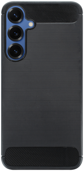 Samsung Galaxy S25 Plus (SM-S936B) ütésálló szilikon tok szálcsiszolt-karbon minta légpárnás sarok fekete