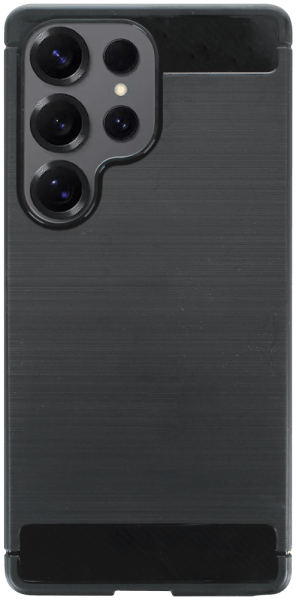 Samsung Galaxy S25 Ultra (SM-S938B) ütésálló szilikon tok szálcsiszolt-karbon minta légpárnás sarok fekete