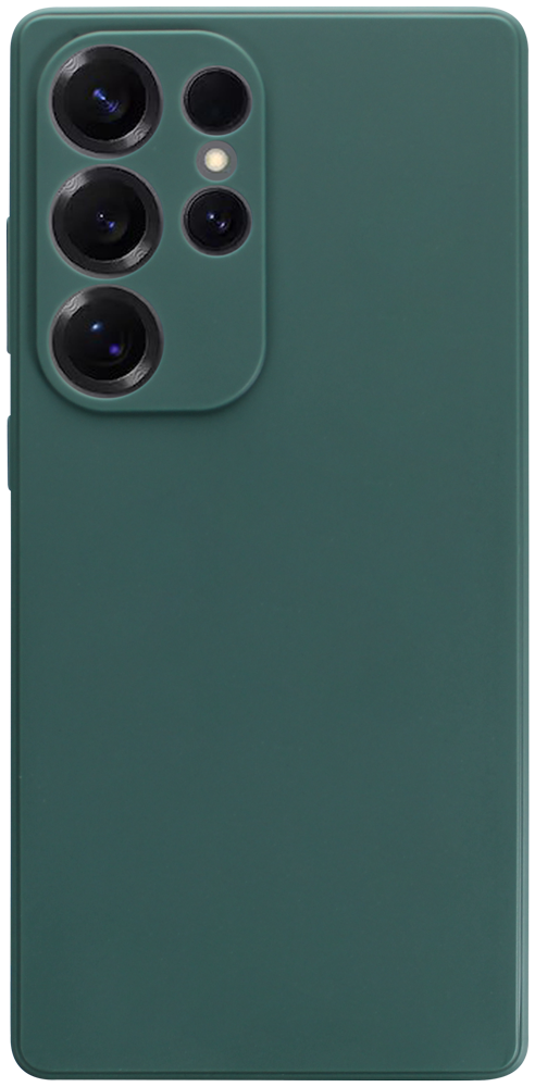 Samsung Galaxy S25 Ultra (SM-S938B) szilikon tok kameravédővel matt sötétzöld