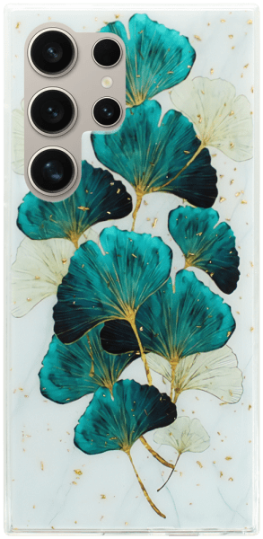 Samsung Galaxy S24 Ultra (SM-S928B) kemény hátlap Gold Glam Leaves