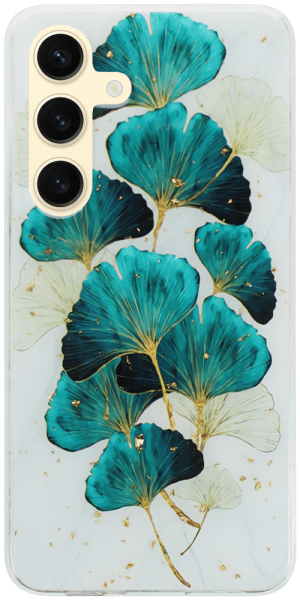 Samsung Galaxy S24 (SM-S921B) kemény hátlap Gold Glam Leaves