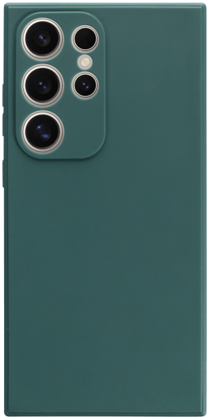 Samsung Galaxy S24 Ultra (SM-S928B) szilikon tok kameravédővel matt sötétzöld