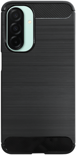 Samsung Galaxy A26 5G (SM-A266B/DS) ütésálló szilikon tok szálcsiszolt-karbon minta légpárnás sarok fekete