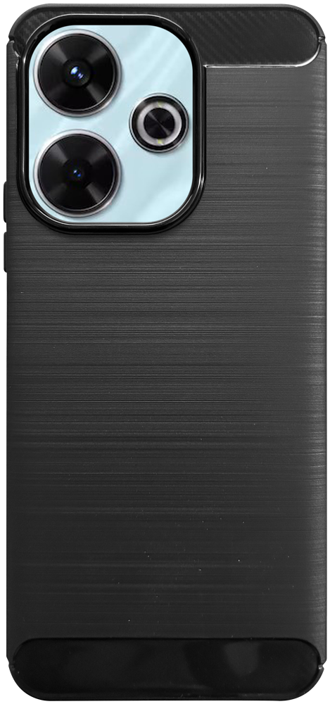 Xiaomi Redmi 13 4G ütésálló szilikon tok szálcsiszolt-karbon minta légpárnás sarok fekete
