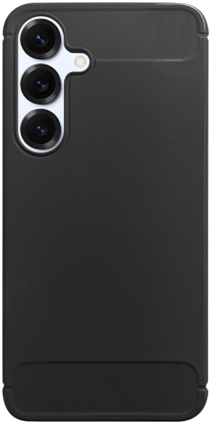 Samsung Galaxy S25 (SM-S931B) ütésálló szilikon tok szálcsiszolt-karbon minta légpárnás sarok fekete