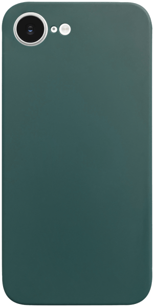 Apple iPhone 16e (SE 2025) szilikon tok kameravédővel matt sötétzöld